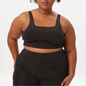 Girlfriend Collective square neck Tommy compression bra in black XXL